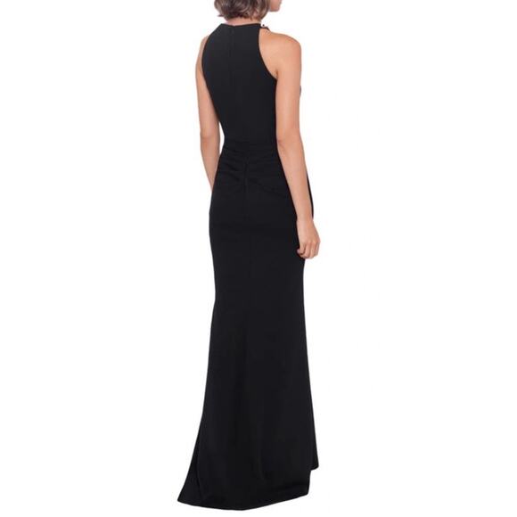 Xscape Embellished Chain Neck Trumpet Gown Maxi Dress in Black. Size 4. NWOT - Picture 2 of 8